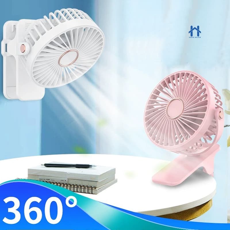 Mini Ventilador Recarregável com Clip Prendedor 3 Velocidades para Mesa com Qualidade