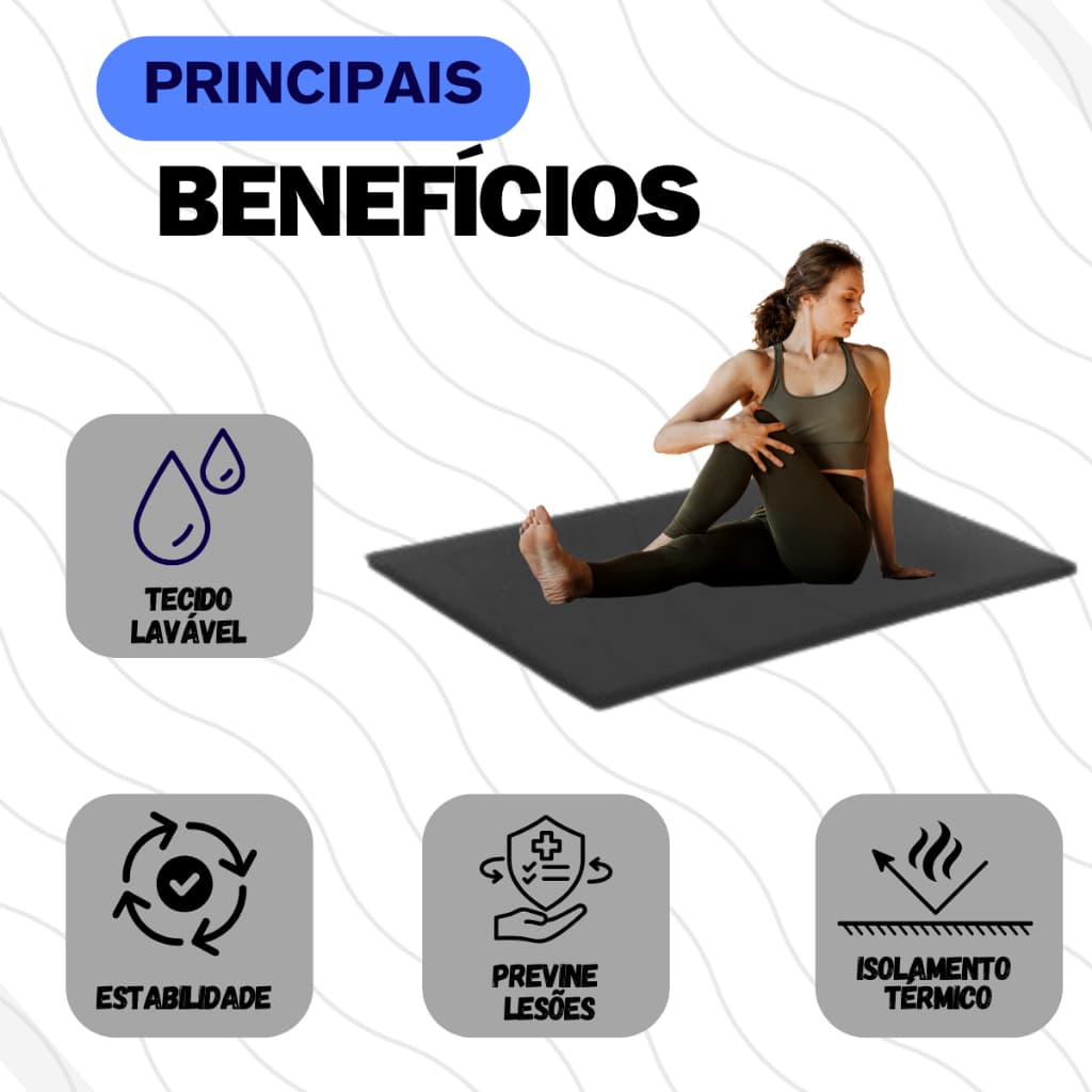 Colchonete Academia 90x42x3cm Compacto Impermeável alta densidade treino Colchão Academia fit Yoga