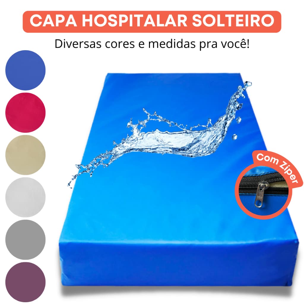 Capa Colchão Solteiro Impermeável Protetor Hospitalar Antixixi Antialérgica Antiácaro Silencioso