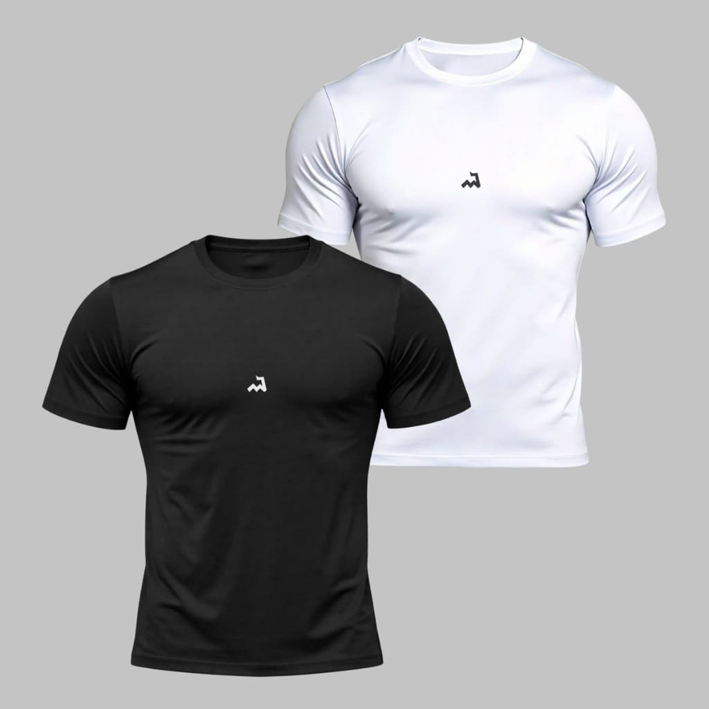 Kit 2 Camiseta Dry Fit Masculina Fitness Academia Corrida Cross Fit Poliéster Esporte Anti Suor