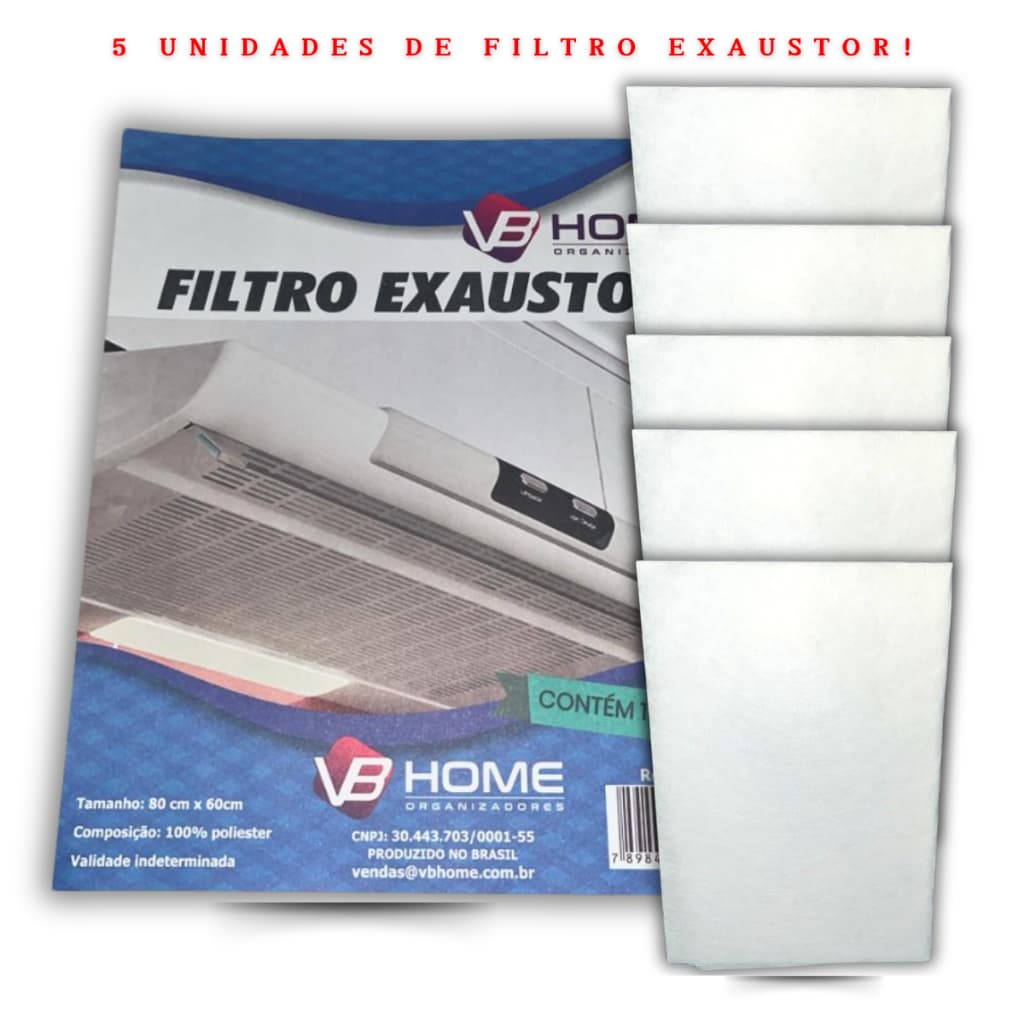 Kit 1 Á 5 Filtro Manta Protetora De Gordura Para Depurador Exaustor Coifa Filtrante