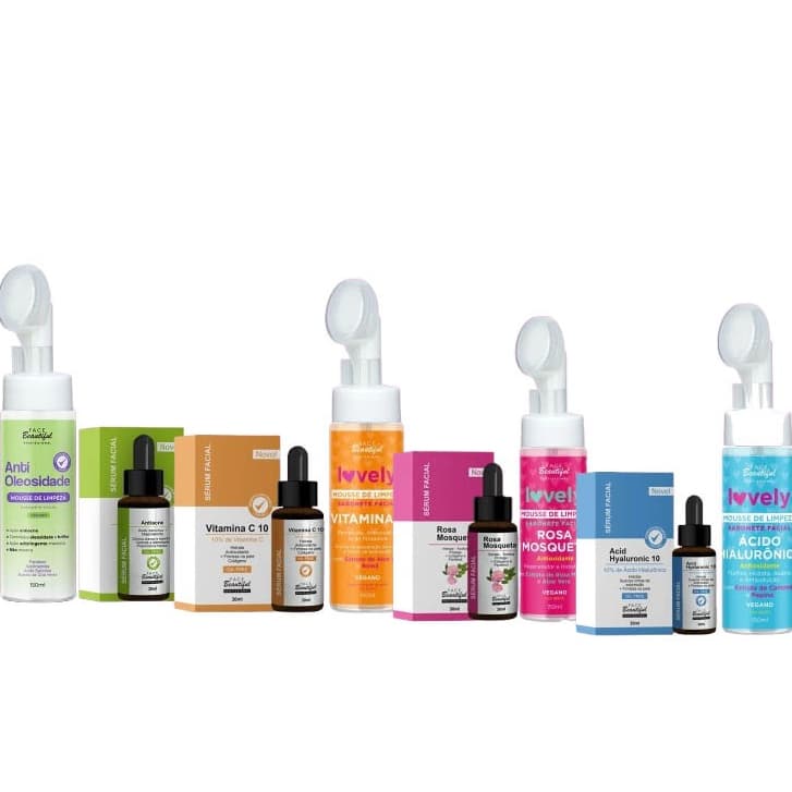 Kit Antioleosidade Com Mousse Ação Adstrigente  e Sérum Antiacne Face Beautiful