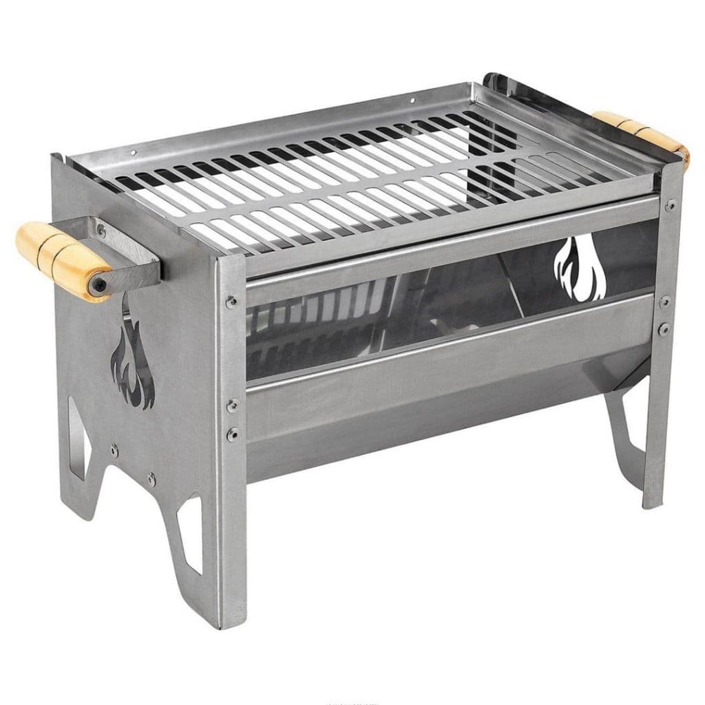 Churrasqueira de Inox Pequena Com Grelha INOX Mini Campeira Movel Inox + ENVIO RÁPIDO E SEGURO