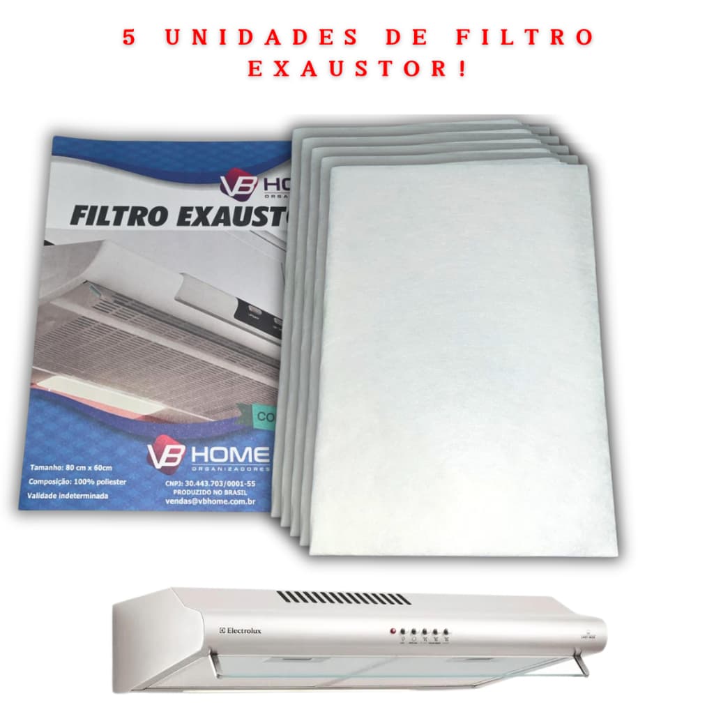 Kit De 1 Á 5 Mantas Filtrante Exaustor Coifa Depurador Filtro Protetor de Gordura