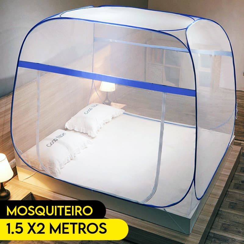 Mosquiteiro Para Cama Portátil Tenda Protetora Pernilongo e Mosquito 1.5m x 2m Rede Mosquiteira