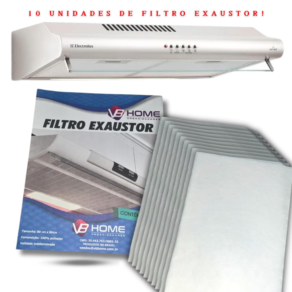 Kit 10 Filtro Manta Protetor De Gordura Para Depurador Exaustor Coifa Suggar Slim
