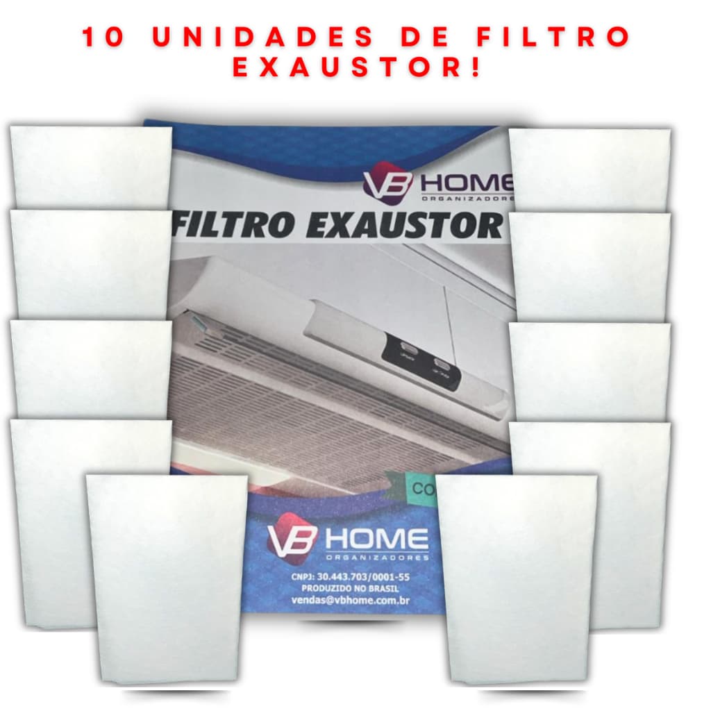 Kit 10 Manta Filtro 80cm x 60cm Para Depurador Exaustor Coifa Protetor De Gordura Filtrante