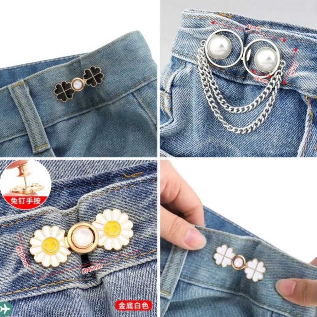KIT 1PAR Botão De Metal Para Calça / Short / Saia / Vestidos Para Ajuste de Cintura MT303