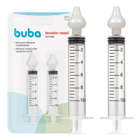 Lavador Nasal Seringa Com Ponta Em Silicone 2 Unidades BUBA