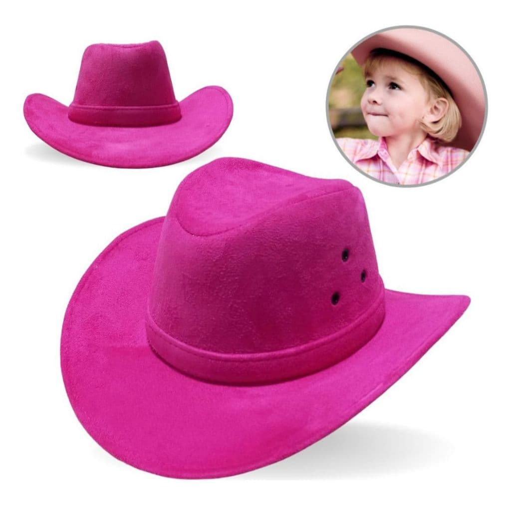 Chapéu Infantil Feminino Pink ou Roxo Rodeio Country Festa Junina Cowboy Peão