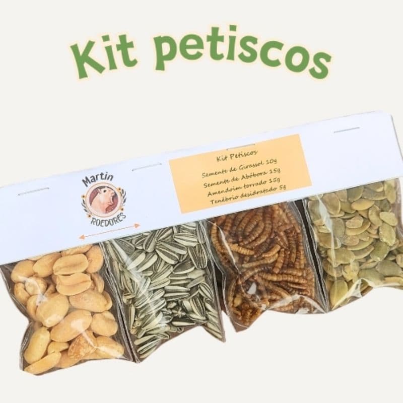 Kit petiscos para roedores, hamster, gerbil