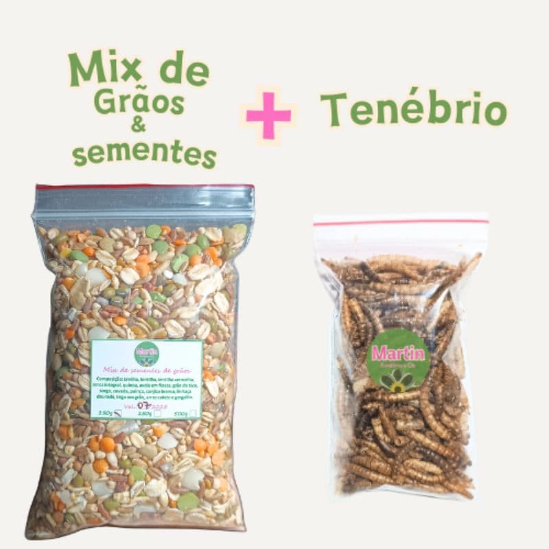 Mix de grãos e sementes balanceado + proteína, hamster, Gerbil, roedores