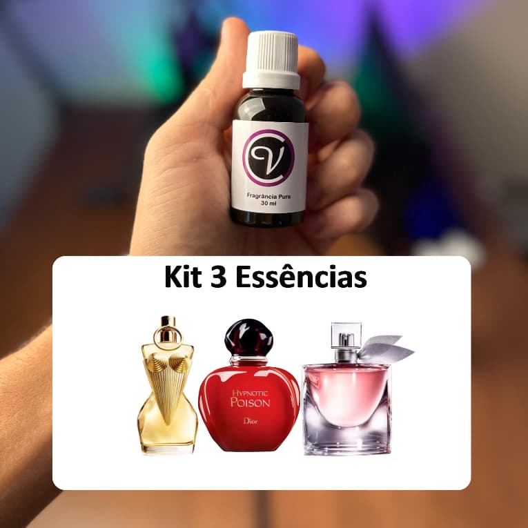 Kit 3 Essências 30ml Perfumes Aromatizantes - Alta Qualidade