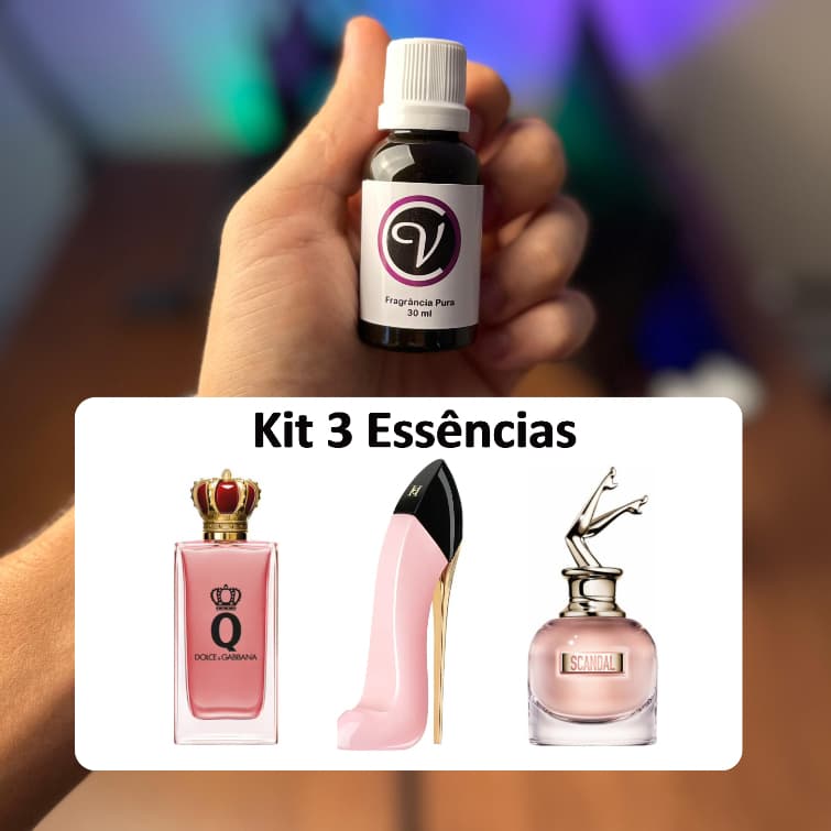 Kit 3 Essências 10ml Perfumes Aromatizantes - Alta Qualidade