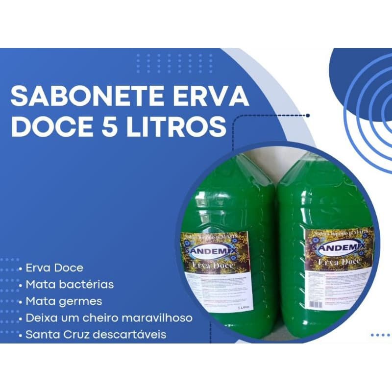 Sabonete Líquido Erva Doce 5 Litros Direto da Fábrica
