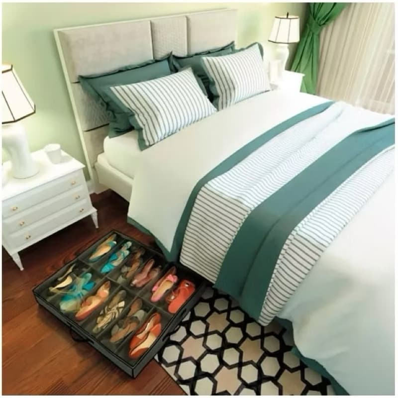 Caixa Organizadora Porta  Sapatos 12 divisórias Tampa Transparente