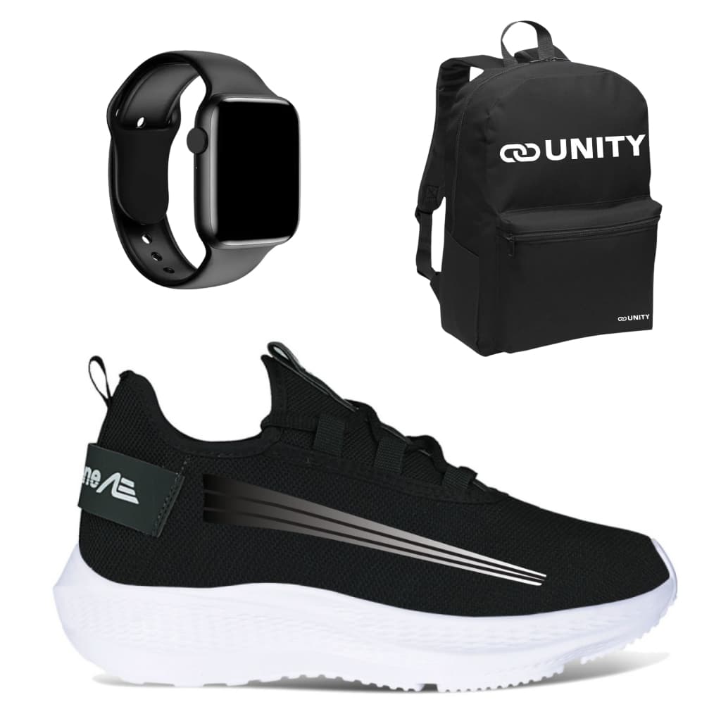 KIT TENIS MASCULINO ACADEMIA CAMINHADA TREINO ADAPTION KIEV COM RELÓGIO DIGITAL E MOCHILA