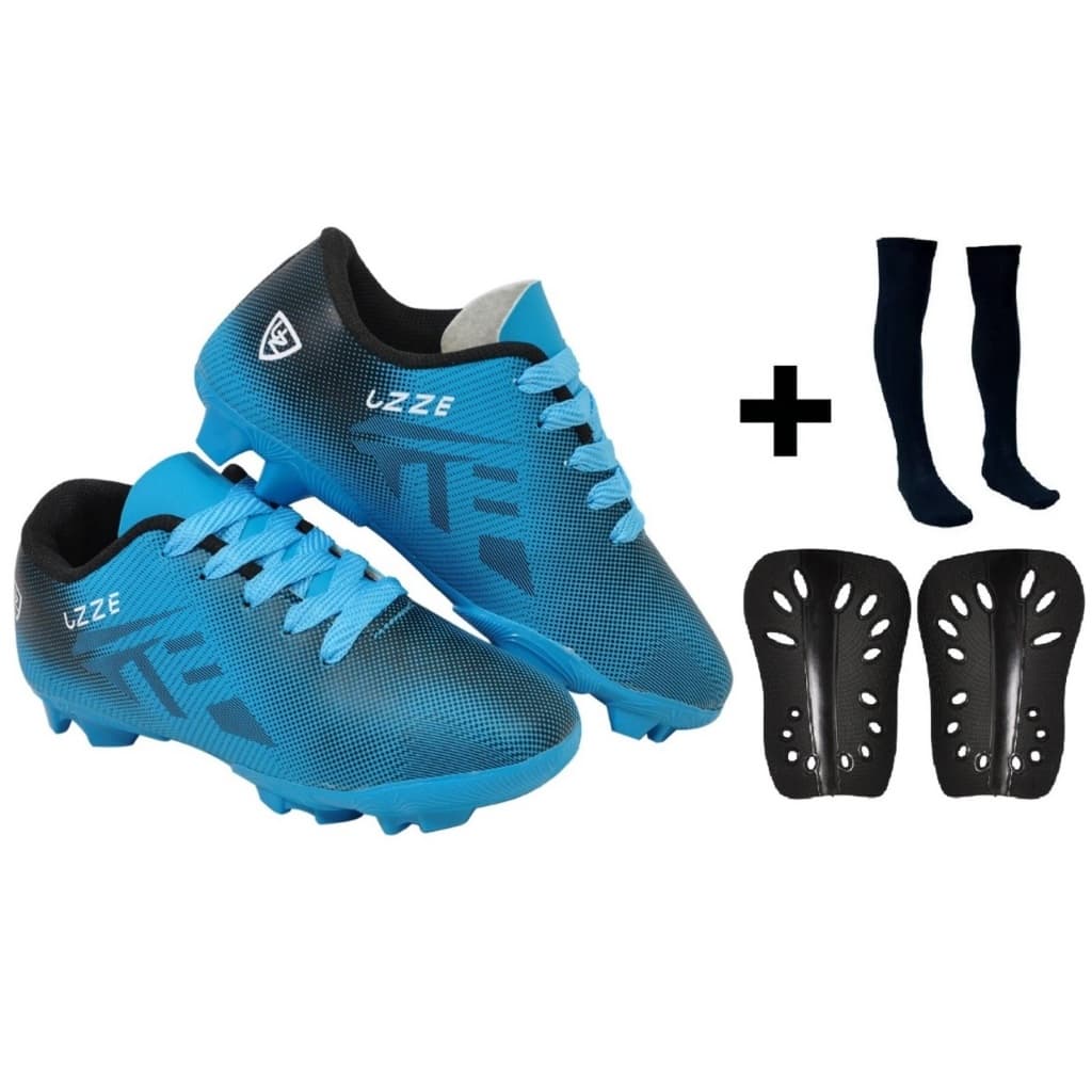 Chuteira Campo Nova Infantil UZ Meião Caneleira Promoção