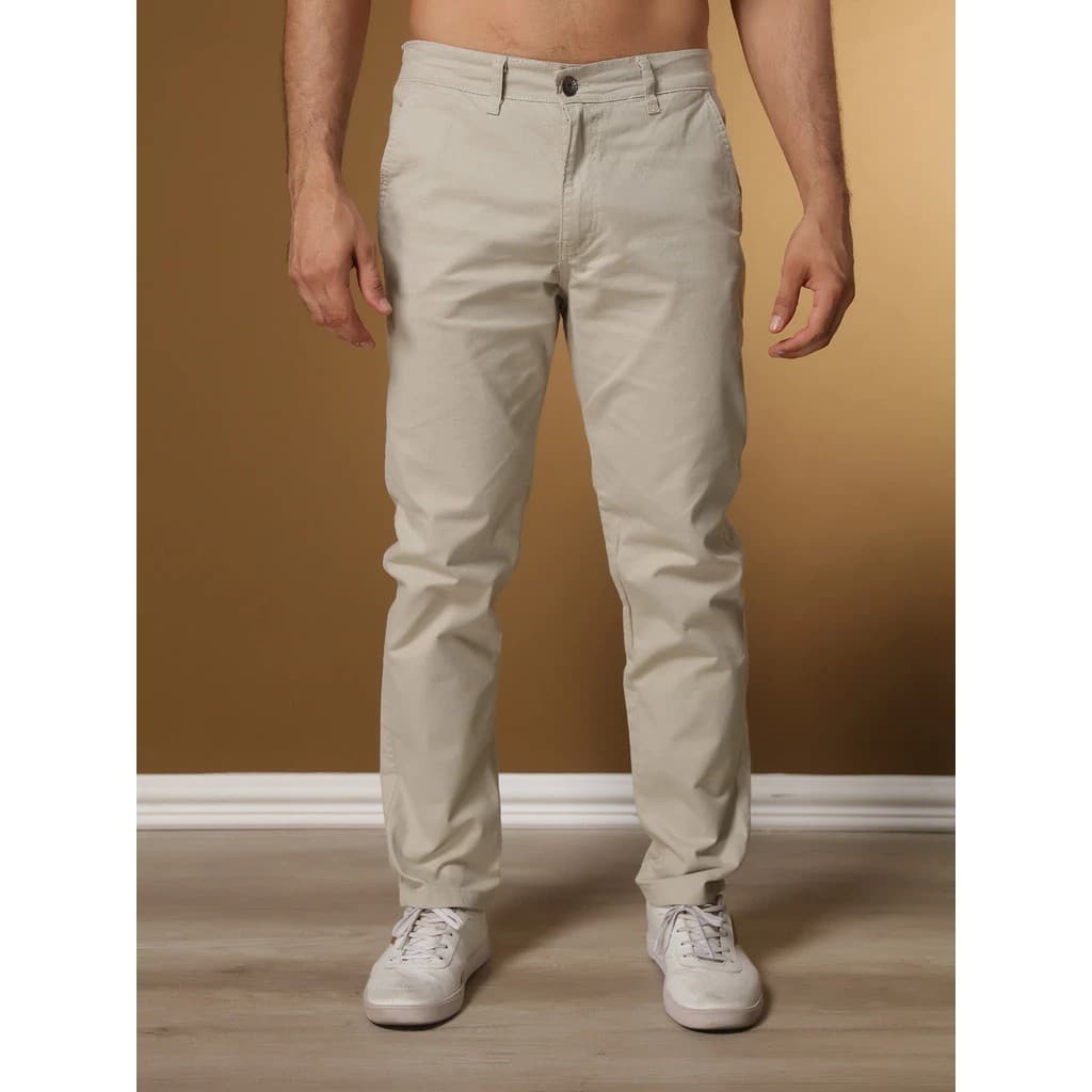Calça de Sarja Social Masculina Bolso Embutido Slim Fit com Lycra-Esporte Fino