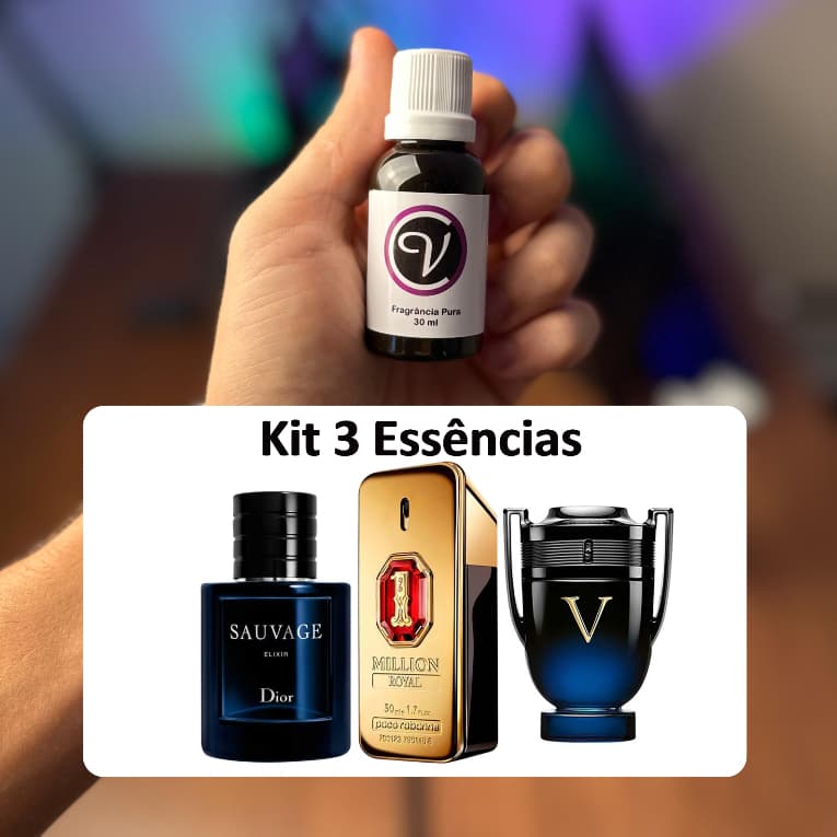 Kit 3 Essências 10ml Perfumes Aromatizantes
