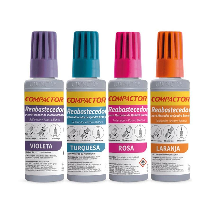 Reabastecedor Quadro Branco QB 30 ml (novas cores) - Compactor