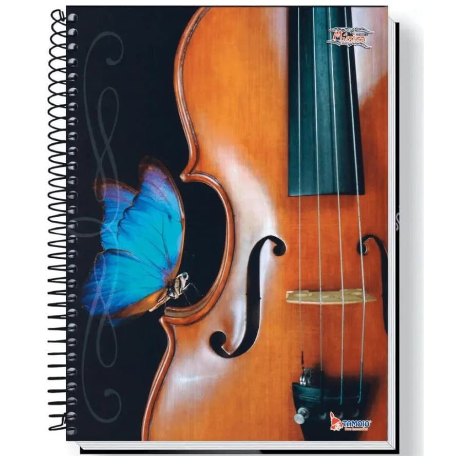 Caderno Grande de Música Grande Capa Dura Espiral Aula Curso Escola