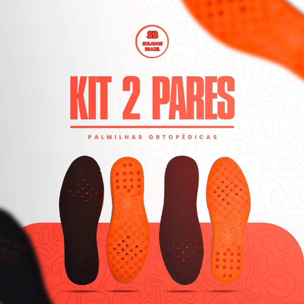 Kit 2x Pares Palmilha Gel Ortopédica Anatômica Confort Silicone Anti-impacto para tênis e Coturnos