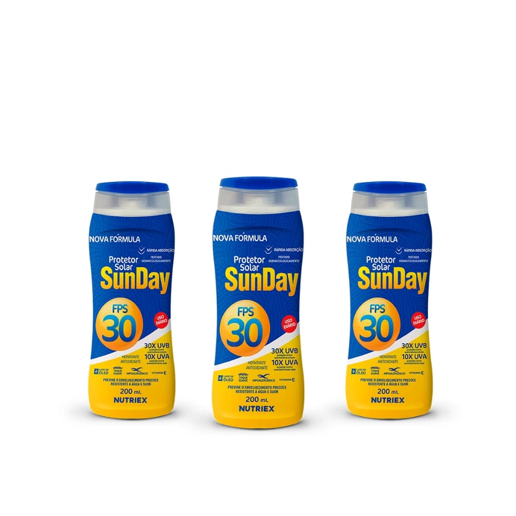 Kit 3un Protetor Solar Fps 30 Corporal Sunday 200ml