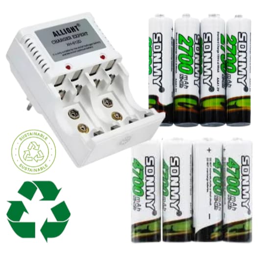 Carregador Inteligente Bateria Pilhas Recarregáveis Ecologica Sustentaveis brinquedos Eletronicos