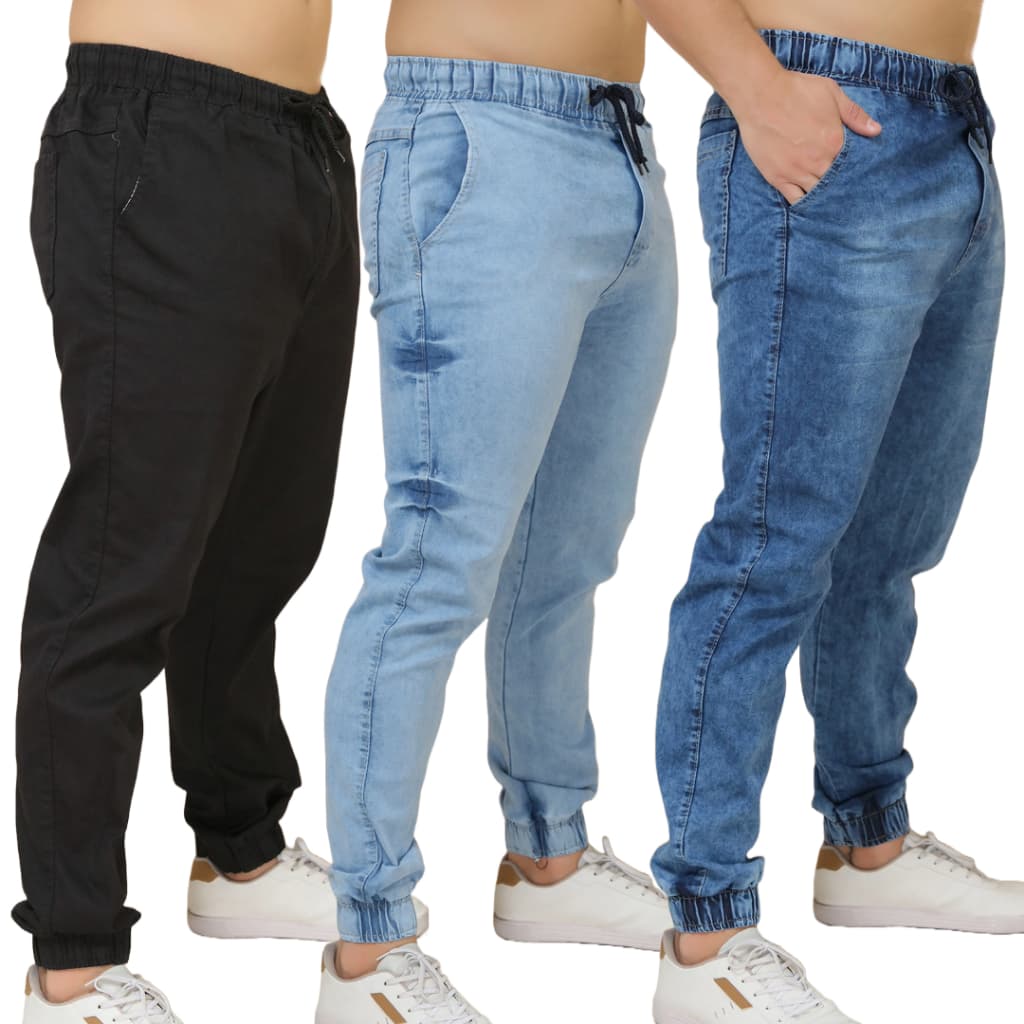 KIT3 Calça JEANS Jogger Masculina Premium