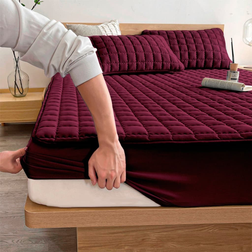 Capa Protetora de Colchao e Lencol Impermeavel Com Elastico 2 em 1