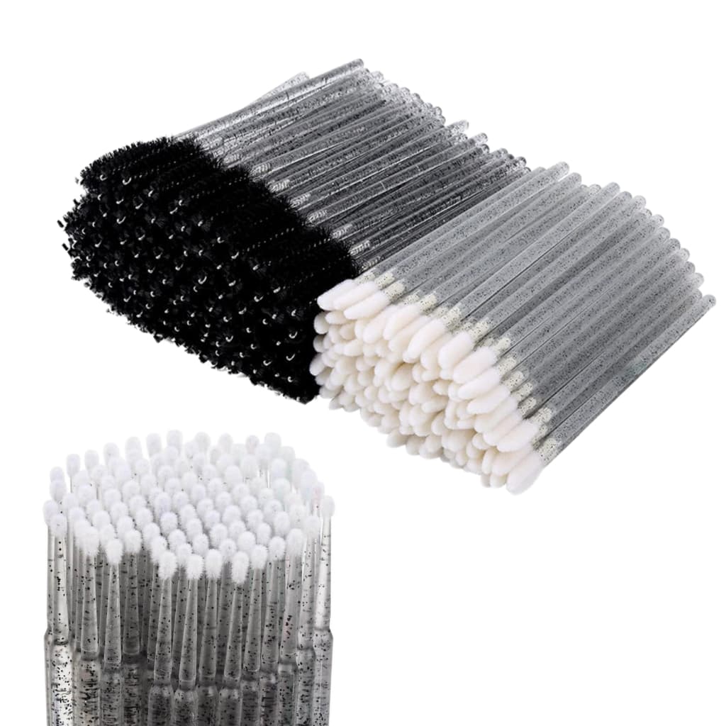 Kit Escovinhas + Microbrush + Aplicador Cotonete - Alongamento Cílios