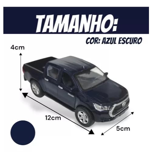 Miniatura carrinho de ferro caminhonete picape Toyota Hilux Hillux presente coleção