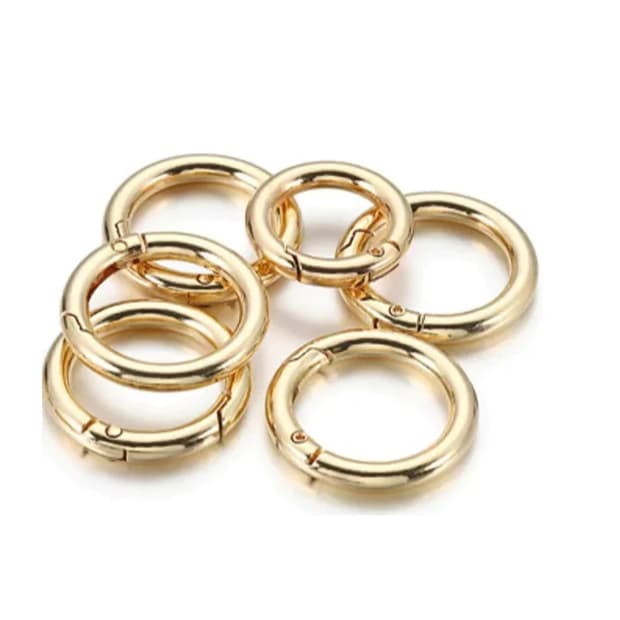 Argola Mosquetão Articulada 30mm - Dourada - 10 Peças