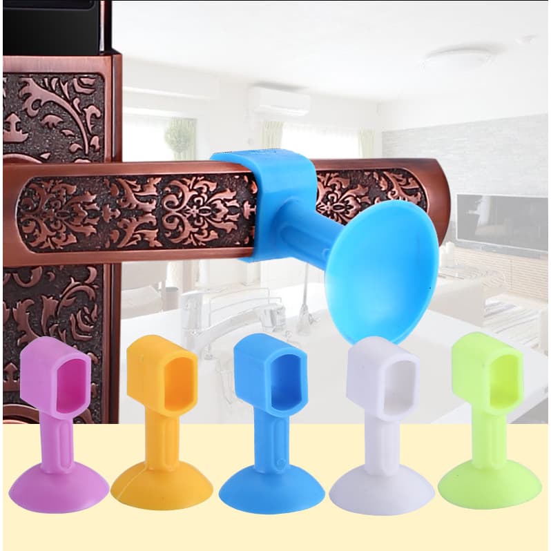 Protetor De Portas Ventosa Anti Impacto Suporte Silicone para Porta Maçaneta Auto Adesivo Parede