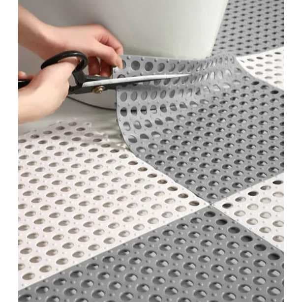 KIT 12 PEÇAS TAPETE MODULAR ANTIDERRAPANTE 30x30 BOX BANHERIO SAUNA VESTIARIO LAVANDERIA