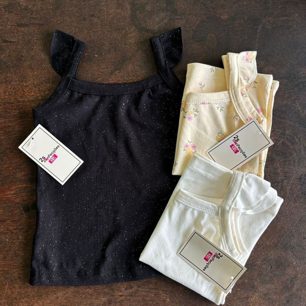 Kit 3 Camiseta Regata Menina Infantil 1 ao 14 sortidas