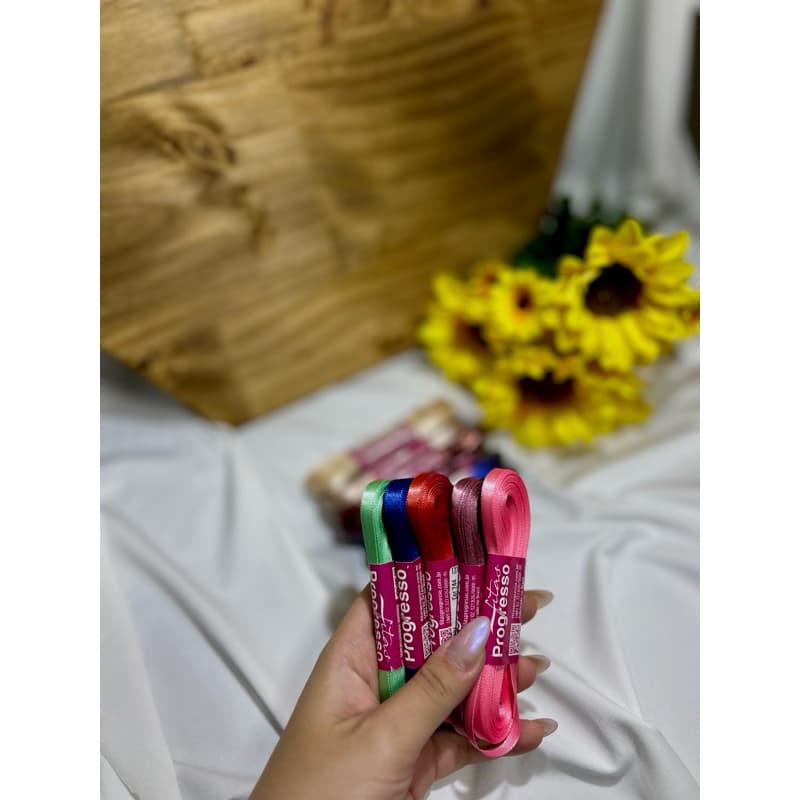 (CF001-10M)Fita de cetim com 7mm de largura em peça de 10m