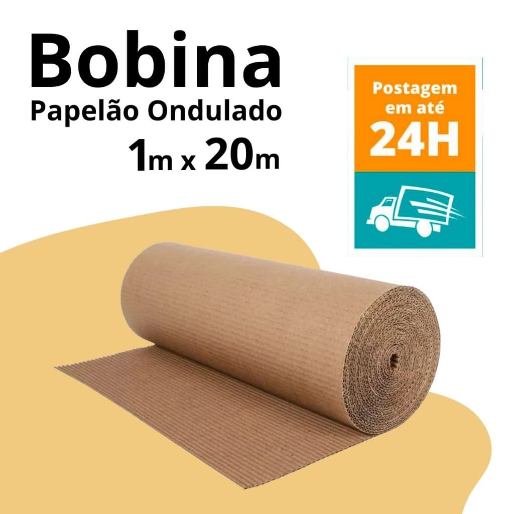 Bobina De Papelão Ondulado 1m X 20m Artesanato Protege Chão Pintura Reforma Obras Salva Piso