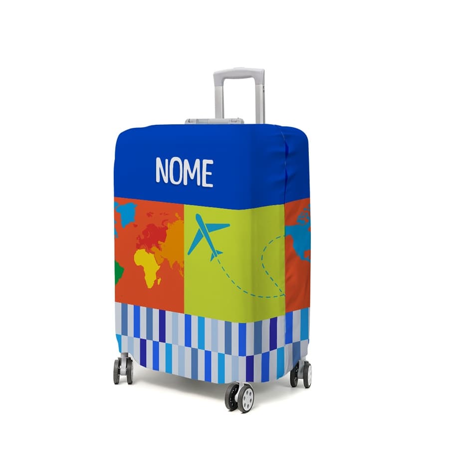 Capa Decorativa Para Mala De Bordo Viagem Personalizada Seu Nome Aqui Tamanho P