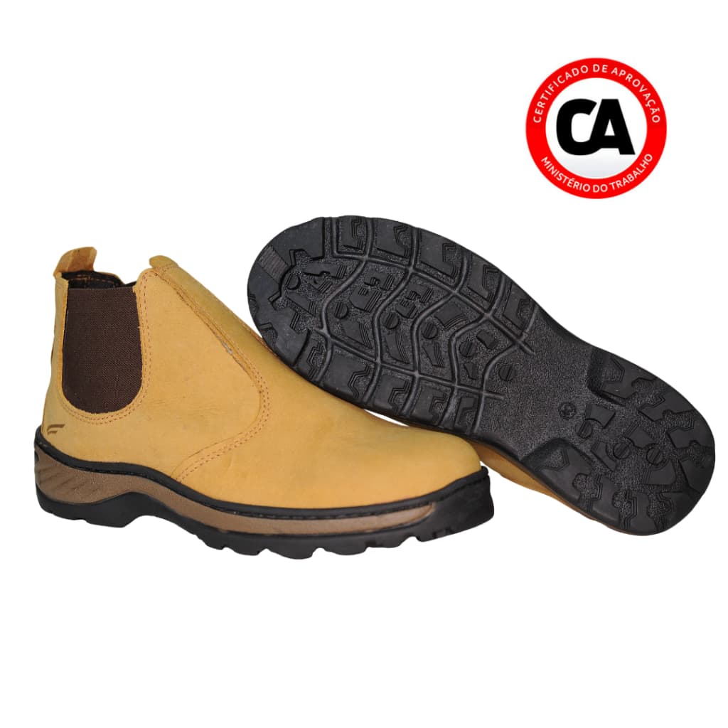 Bota Botina De Elástico Segurança De Couro Legítimo C.A. Adventure