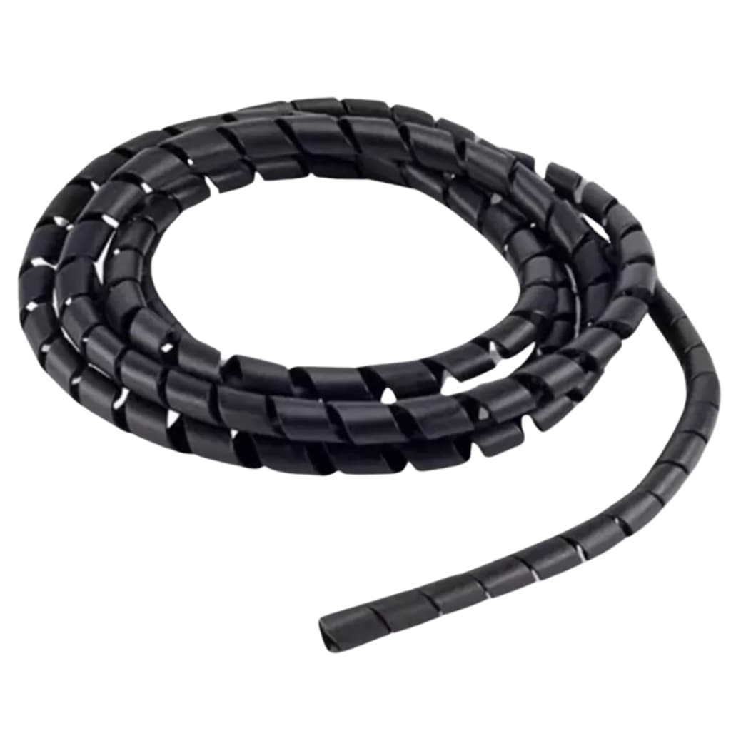 Organizador De Fios E Cabos Espiral 10 Metros 7mm Preto