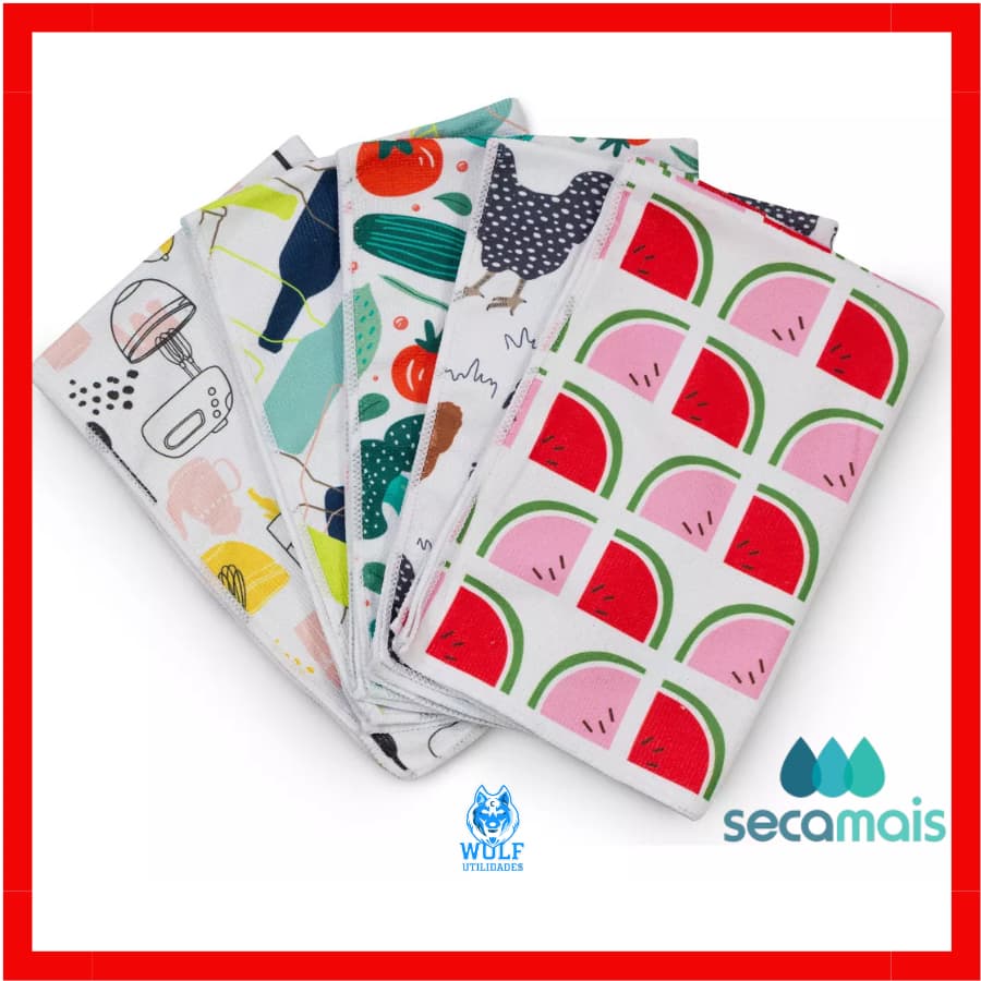 Kit Pano De Prato Premium Microfibra SECA MAIS Absorvente GRANDE