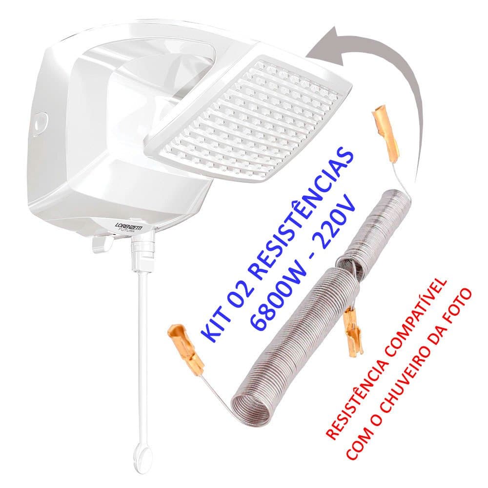 Kit de Resistência PMR 5500W/127V ou 6800W/220V Todos os Chuveiros Futura e Duo Shower Lorenzetti