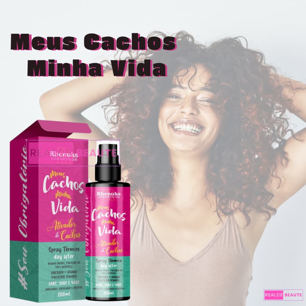Spray Capilar Ativador de Cachos e Protetor Térmico Meus Cachos Minha Vida  200ml Rhenuks