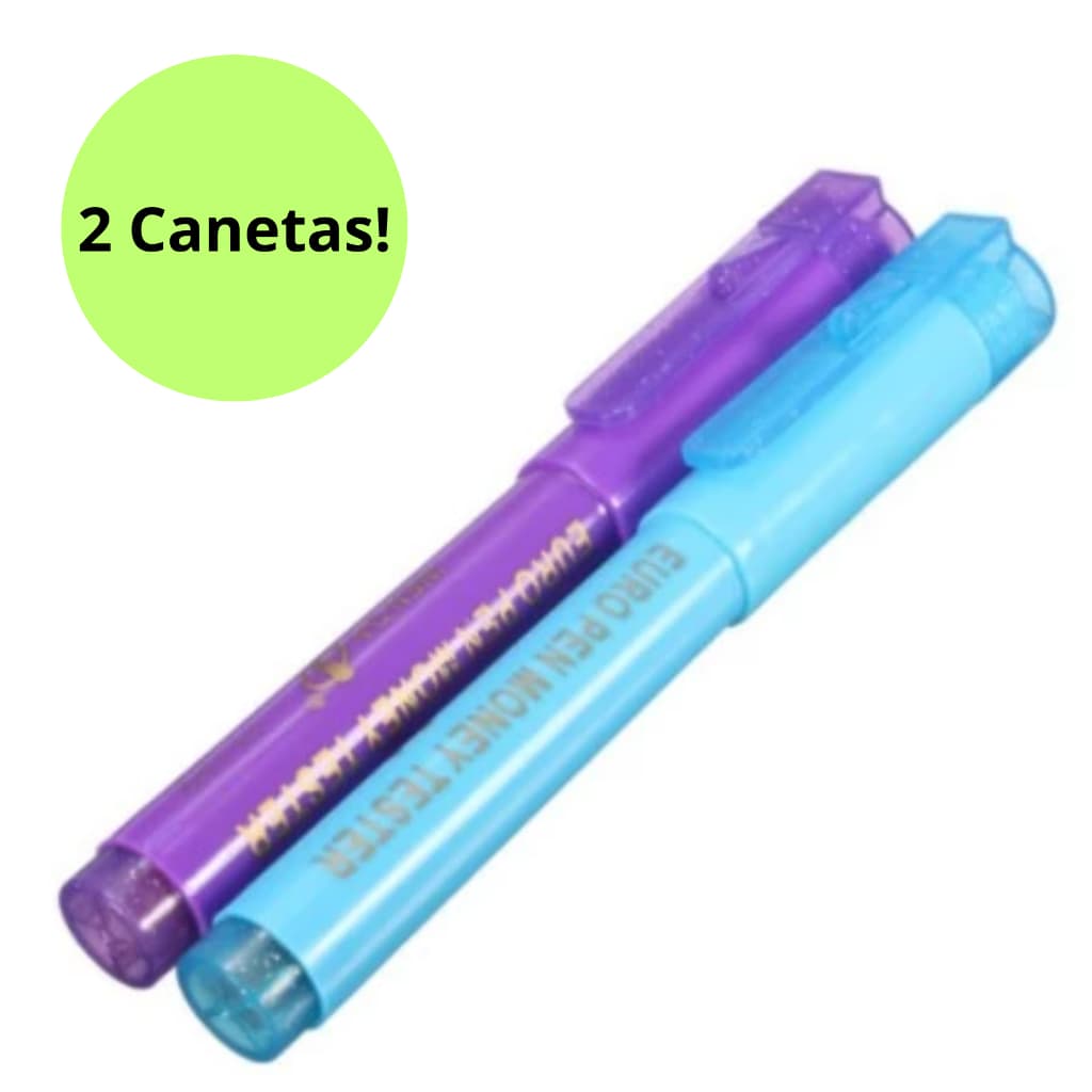 2 Unidades Caneta de Dinheiro Falso com Luz Negra Detectora