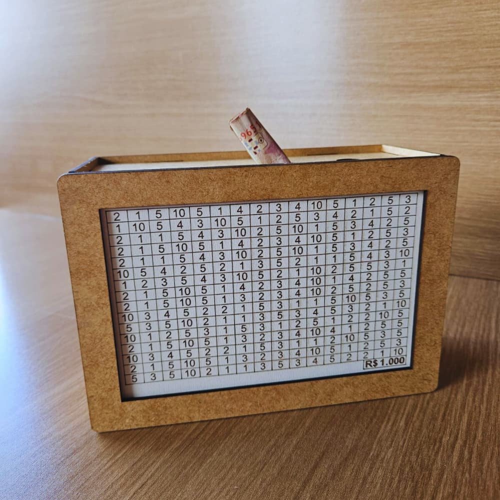 Cofre Desafios dos 100 Depósitos 1mil 5 Mil 10Mil Desafio dos Depósitos Junto Ganhou Método Japônes