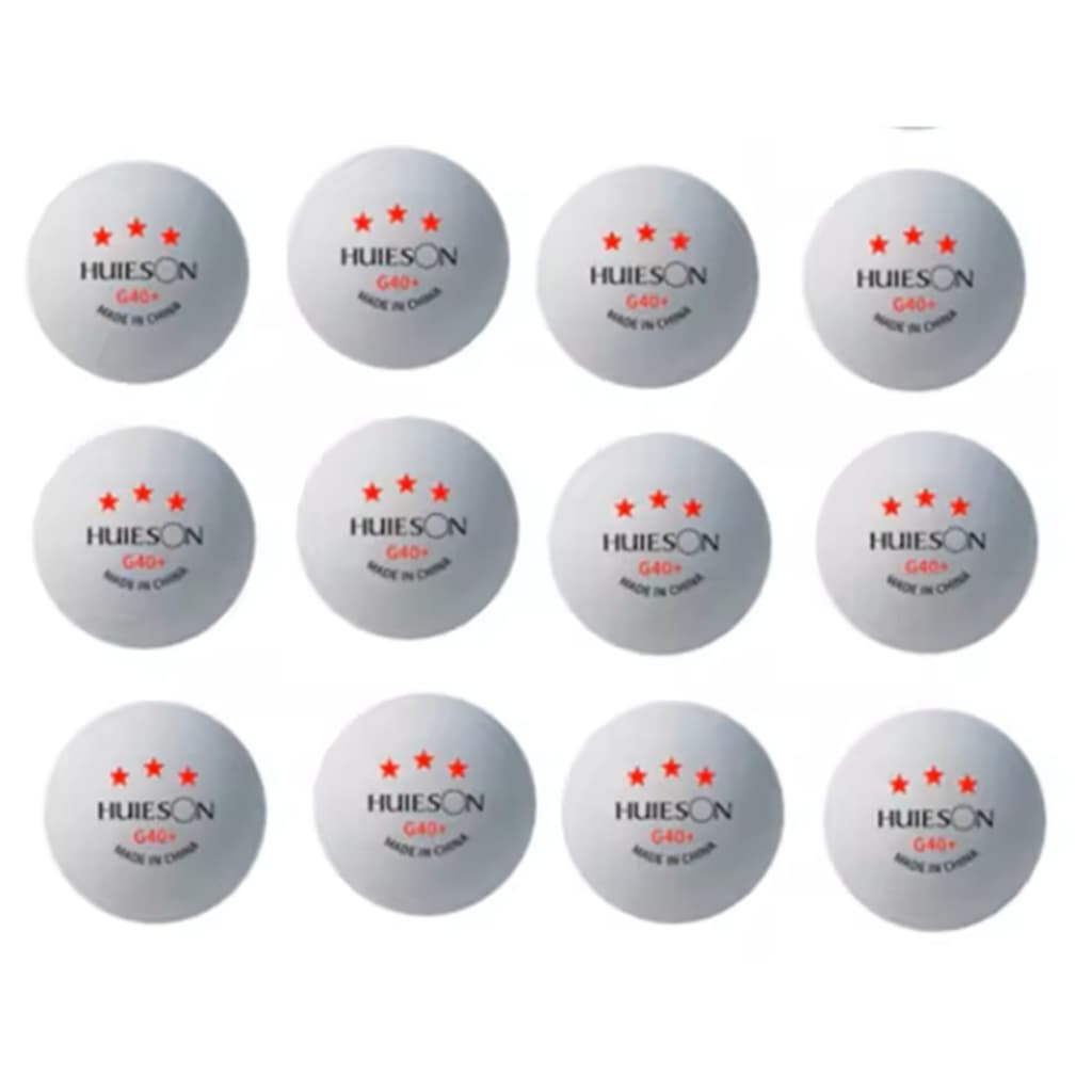 Bola de Tênis de Mesa Huieson 3 Estrelas G40+ kit Com 12 Unidades