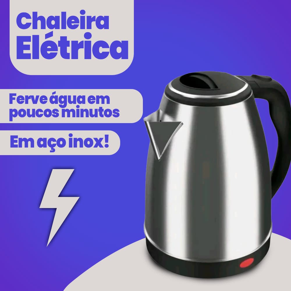 Chaleira Elétrica 110v/220v Jarra Inox 1,8L