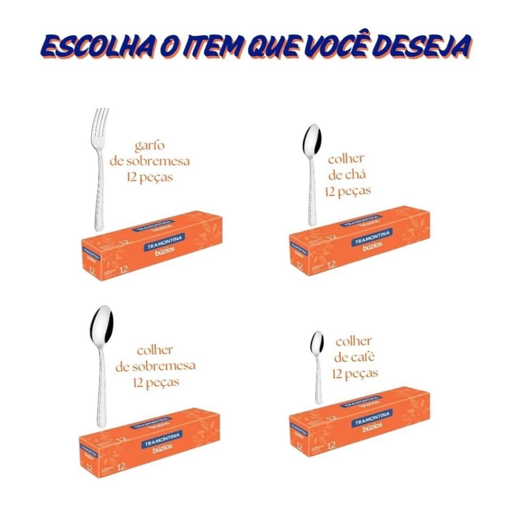 TALHERES BÚZIOS TRAMONTINA EM AÇO INOX